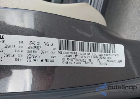 2016 Dodge Grand Caravan Se Plus from USA, damaged, VIN 2C4RDGBG8GR367159